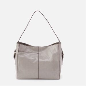 Hobo Render Shoulder Polished Leather Light Gray NWOT